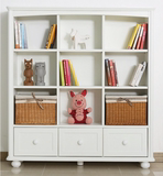 韩式组装书柜儿童置物架收纳宜家简易木质储物柜开放白色简单书架