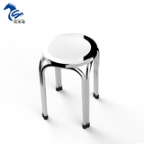 家用套凳圆餐椅高板凳休闲凳马来福 不锈钢折叠凳子铁圆凳餐桌凳
