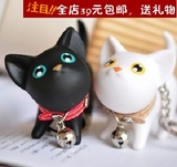 创意韩国日本超可爱萌情侣闺蜜小猫咪公仔钥匙圈钥匙扣汽车钥匙链
