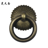 【昊天斋】仿古中式纯铜柜门抽屉拉手经典扣环拉手直径3CM