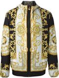 Versace范思哲2016新款男装正品代购黑白撞色金色印花开衫卫衣