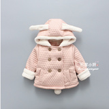 宝宝秋冬装女宝宝外套0-1-2-3岁女童大衣婴儿外套加绒夹棉加棉衣