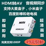 HDMI转AV转换器 高清小米/大麦盒子转RCA老电视三色差线莲花头