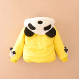 冬季新款女童棉袄2014韩版女宝宝棉衣加绒外套儿童卡通熊猫棉服