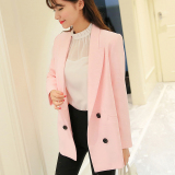 彩黛妃2016夏季新款韩版纯色时尚长袖休闲气质小西装女士外套