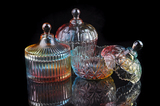 彩色玻璃糖罐 欧式储物罐干果罐糖果罐礼物家居装饰创意玻璃器皿