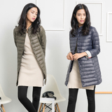 2015冬季新款韩版修身轻薄款中长款女羽绒服中年大码女装