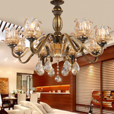 铁艺创意复古吊灯卧室餐厅灯具 现代简约欧式风格水晶吊灯客厅灯