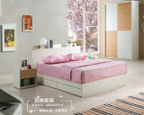 现代简约日韩式床1.8米床双人床榻榻米1.5米单人床储物床 可定制