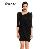crcara凯瑞拉专柜春款时尚修身显瘦蕾丝两色气质连衣裙R21MWO0321