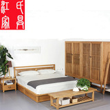 实木床榆木床 卧室老榆木床中式双人床 新中式古典宜家禅意大床