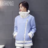 2015秋冬装新款韩版显瘦羊毛呢外套女学生中长款毛领淑女呢子大衣