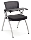 新款折叠培训椅带写字板电脑椅办公椅子职员椅洽谈会议椅扶手黑色