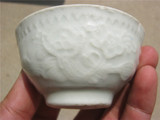 清代德化窑白瓷荷花杯一对特价包邮 真品瓷器古玩收藏 包老保真