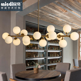北欧餐厅吊灯现代简约个性创意玻璃球DNA分子客厅服装店魔豆吊灯
