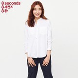8seconds|8秒女式韩版纯色立领衬衫 2016夏季新款全棉356264S31