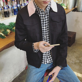 韩国依恋雅戈尔卡宾2016青春流行外套外穿新款纯色男装长袖夹克
