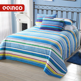 纯棉床单单件蓝色条纹男宿舍床用单人被单1.2 1.5 1.8 2米床包邮