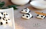 呆萌小熊猫陶瓷筷架 可爱筷托 ZAKKA餐桌餐具 手绘手工陶瓷筷架
