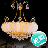 欧式时尚小吊灯客厅卧室餐厅温馨水晶灯k9圆形现代金银色灯饰灯具