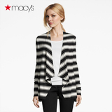 Macy's女士条纹针织开衫外套春装新品休闲长袖外套INC2632601198