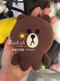 韩国代购全款Line Friends布朗熊可妮兔馒头人钥匙扣玩偶挂件公仔