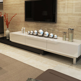 电视柜简约现代白色烤漆伸缩组合电视机柜地柜小户型客厅家具矮柜