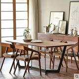 安居复古铁艺实木餐桌长方形书桌会议桌办公桌工作台咖啡桌茶几