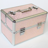 30cm金丝中号专业化妆箱化妆包化妆盒收纳盒化妆工具手提箱首饰盒