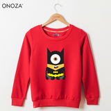 ONOZA2016新款女装韩版纯色圆领卫衣 蝙蝠侠小黄人印花女装卫衣