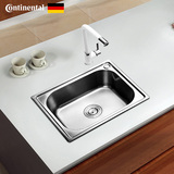 德国Continental厨房水槽单槽304不锈钢洗碗洗菜盆冷热水龙头套餐