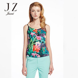 JZ玖姿女装 专柜高端2016春季款复古立体撞色印花时尚背心吊带