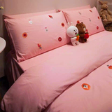 床上用品卡通全棉四件套纯棉被套儿童三件套1.5m1.8m2m双人床单式