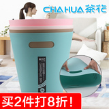 茶花垃圾桶家用卫生间无盖客厅厨房创意欧式大号小纸篓塑料垃圾筒