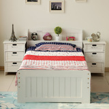 现代简约新款单人床1米1.2实木床松木儿童床男孩女孩床卧室家具