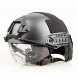 FAST战术快速反应头盔风镜版户外野战头盔真人CS防护头盔骑行面罩