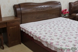 全实木榆木床厚重款雕花储物婚床双人床1.8米中式特价白色