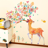 可移除贴纸儿童房幼儿园墙面布置装饰创意卡通鹿墙贴纸环保粘贴画