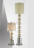 LEONARD现代奢华实心磨砂水晶玻璃圆球高档板房装饰台灯落地灯