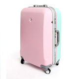 韩国时尚拼色糖果色磨砂登机箱拉杆箱旅行箱ABS铝框箱20/24寸