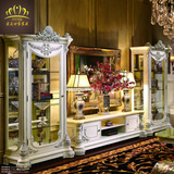 欧式美式高档实木电视柜酒柜组合 客厅单门玻璃装饰柜  特价定做