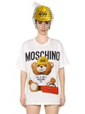 现货代购 moschino 2016春夏新款卡通小熊宽松休闲短袖百搭T恤