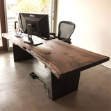 大板桌原木书桌个性创意loft工作台简易实木长桌工业风仿古办公桌