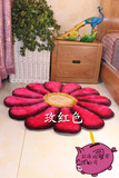 正品欧式涤纶客厅地毯茶几卧室地垫定制厂家直销玫红色太阳花型
