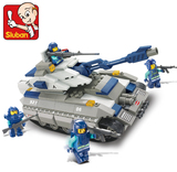 包邮 小鲁班拼装乐高式积木玩具 特种部队军事系列 拼插巨型坦克