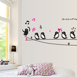 创意小鸟音符儿童房自粘墙纸贴画客厅卧室幼儿园墙壁装饰画墙贴纸