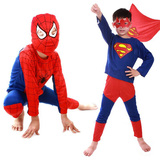 男童万圣节卡通动漫表演出服装钢铁侠超人蝙蝠侠服装蜘蛛侠衣服