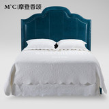 新古典宜家简约美式法式新古典1.8米真皮床婚床双人床软包床HC39