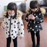 巴拉巴拉女童2015秋装韩版童秋冬款加厚夹棉中长款棉衣棉服外套