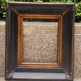 高档实木油画画框外框定制 褐色金边角花框中式 宽度9cm厚度4.6cm